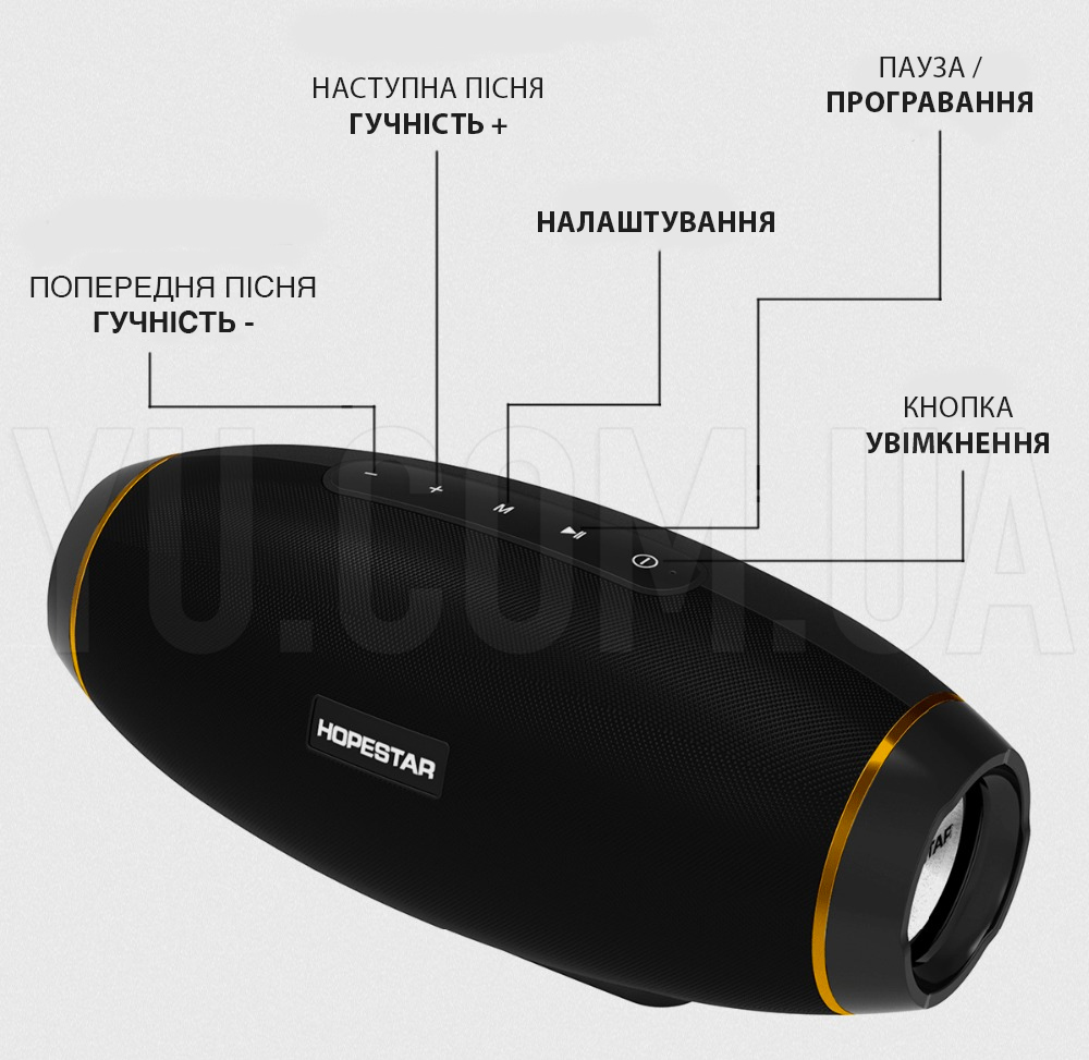 Портативна Bluetooth колонка PowerBank Hopestar H20 USB, FM Портативна Bluetooth колонка PowerBank Hopestar H20 USB, FM